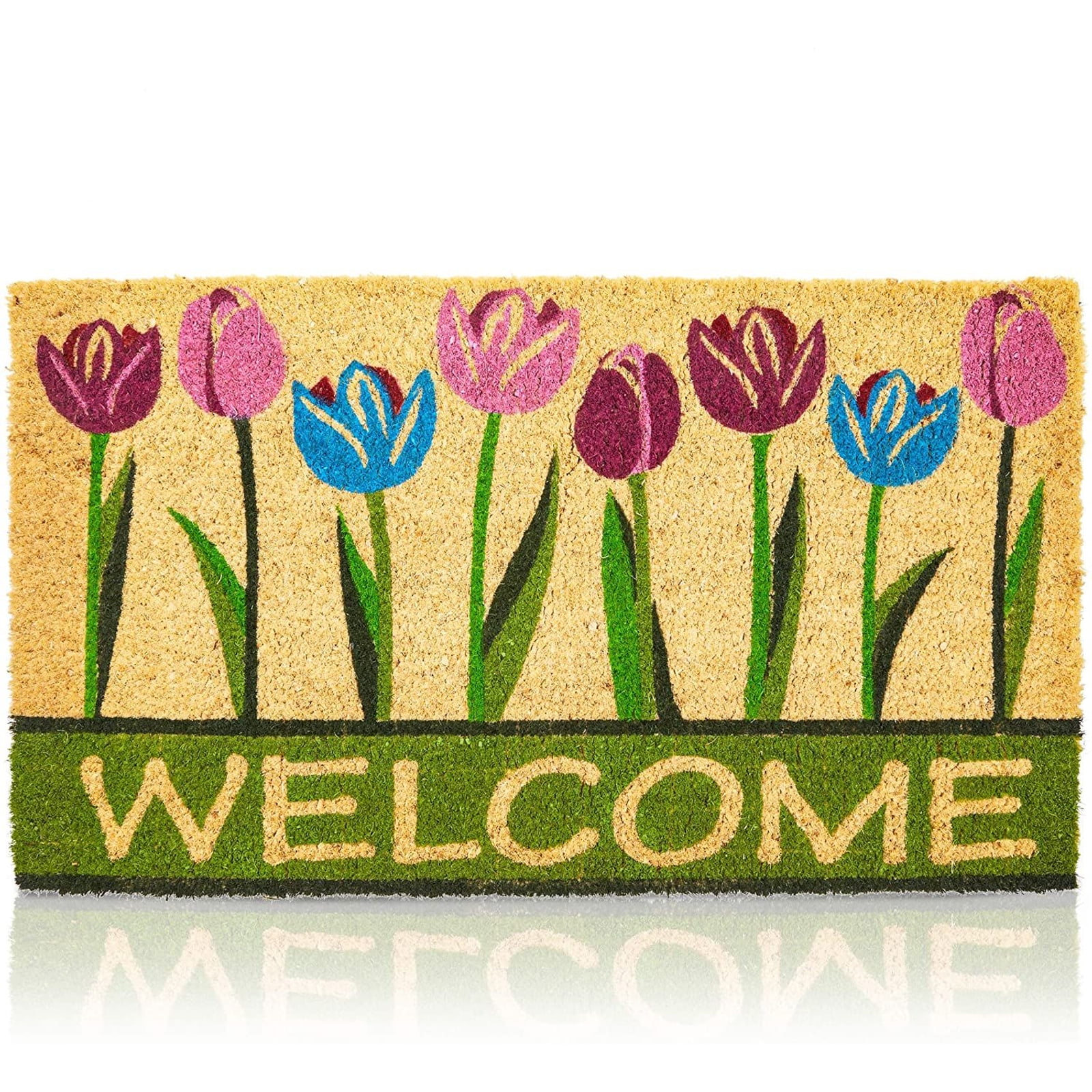 Hello Floral Flower Doormat Flower Florals Background Doormat Front Door Custom Name Welcome Doormat Entryway Floor