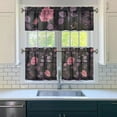thumbnail image 3 of Kitchen Curtains 24 Inch Short - 3 Panel Set, Vintage Floral Butterfly Bee Botanical Print, Rod Pocket Window Curtain for Farmhouse, Modern Rustic, Spring Summer Decor, Easy Wash, 3 of 6
