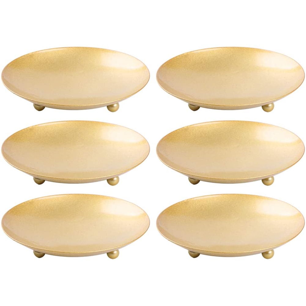 Tiabiaya Rustic Iron Plate Candle Holder,Decorative Iron Pillar Candle