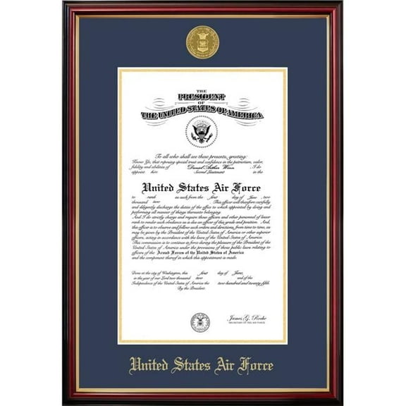 Campus Images AFCPT00111x14 11 x 14 in. Patriot Frames Air Force Certificate Petite Mahogany Frame with Gold Medallion