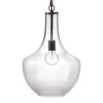 thumbnail image 1 of Benzara BM241192 Pendant Light with Glass Pot Bellied Shape & Chain, Clear, 1 of 5