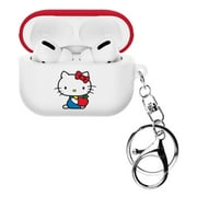Sanrio AirPods Pro Case Key Ring Keychain Key Holder Hard PC Shell Strap Hole Cover - Hello Kitty Apple