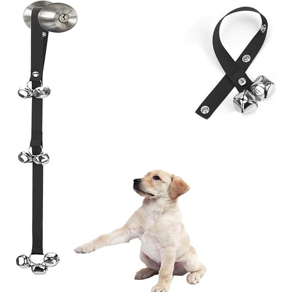 Upgraded Dog Doorbell with Adjustable Belt - Puppy Potty Training Bells for Door Knob, Premium Stainless Steel, 3-Snap Length Adjustment