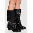 thumbnail image 2 of Women's Mid Calf Block Heel Fold Over Boots, 2 of 3