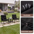 thumbnail image 3 of Tappio Outdoor Furniture 3 Piece Patio Bistro Furniture Set, Rattan Conversation Chairs Set with Side Table and Cushions, Patio Furniture Sets for Balcony Garden Porch, Black, 3 of 6