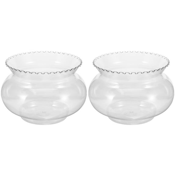 MLINS 2pcs Clear Fish Tank Multi-function Goldfish Tank Transparent Betta Tank Office Supply