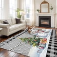thumbnail image 3 of Rectangle Area Rugs 5 x 7 Ft, Grey Christmas Non-Slip Residential Carpet, Xmas Tree Snowman Bear Snowfall Plaid Indoor Crawling Mats Runner Rugs for Living Room/Dining Room/Bedroom, 3 of 8