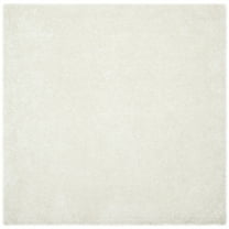 SAFAVIEH Malibu Marina Confetti Polyester Shag Area Rug, White, 7' x 7' Square