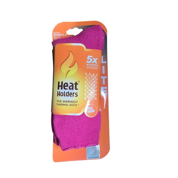 Heat Holders Womens Crew Socks 5-9 Pink Thermal
