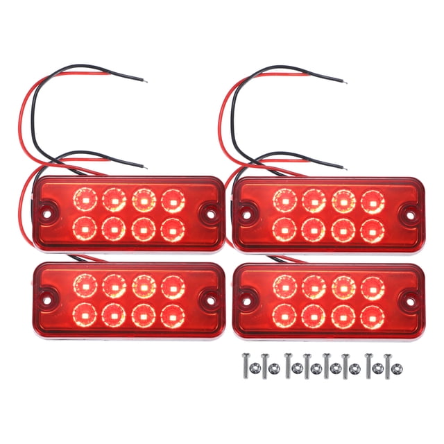 Unique Bargains Front Rear Side Marker Light 8 LED 3.94' for Truck Trailer Van Caravan Lorry Car Bus Red (Set of 4)