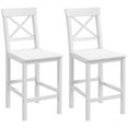 thumbnail image 1 of HOMCOM Counter Height Bar Stools Set of 2 with Back and Footrest White, 1 of 10