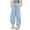 Blue, variant on Girls Sweatpants Kids Drawstring Cargo Pants Teen Girls Wide Leg Joggers Pants with Pockets(Light Gray,8-9 Years)