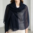 thumbnail image 2 of QASIEATN Lace Hijab SoftBlend Lightweight Shawl with Elegant Lace Trim Non Head Scarf for Womens Everyday Wear, 2 of 7