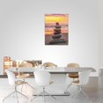 thumbnail image 2 of Zen Stone Wall Decor Sunset Pictures Wall Art Life Spiritual Canvas Print Zen Meditation Painting Framed Home Artwork for Office Bathroom Yoga Room 12"x16", 2 of 6