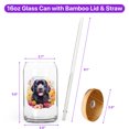 thumbnail image 5 of Welcome Spring Summer Newfoundland Portrait Flower Blue Sky 16oz Glass Cup Mug Newfie Dog Lover Gifts Glass Can with Bamboo Lid and Straw - 12001, 5 of 5