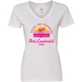 thumbnail image 3 of Inktastic Summer Enjoy the Sunshine Fort Lauderdale Florida in Pink Women's V-Neck T-Shirt, 3 of 5