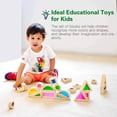 thumbnail image 4 of Juego de bloques de construcción para niños de madera gris y naranja, 24 piezas, 4 of 7