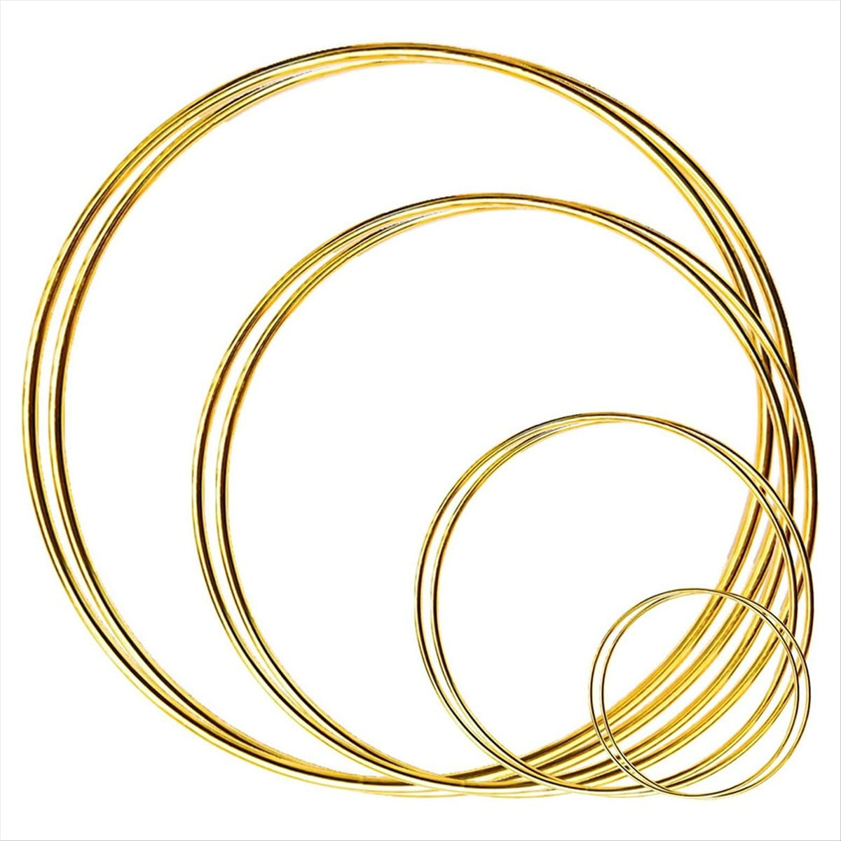 Rollbacks & More 8pcs Metal Floral Hoop Wreath-Macrame Gold Rings for Wedding Decor and DIY Dream Catcher Wall Hanging Crafts