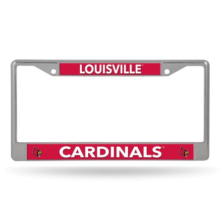 Louisville-Cardinal's Lightweight Standard Size Chrome Metal License Plate Frame