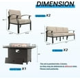thumbnail image 2 of Gotland 8 Seats Outdoor Metal Patio Furniture Set with 55,000 BTU Gas Fire Pit Table w/Glass Wind Guard Patio Conversation Sectional Sofa Sets-Sand, 2 of 9
