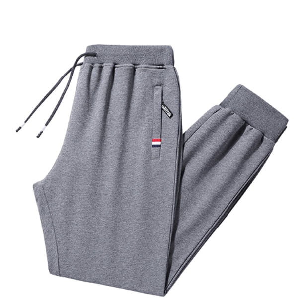 Pantalones de chándal cálidos para hombre, ajustados, con bolsillos con cremallera, gris