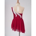 thumbnail image 3 of iiniim Kids Girls Sparkly Rhinestone Sleeveless Figure Ice Skating Dress Ballet Gymnastics Leotard Dancewear Burgundy 8, 3 of 7