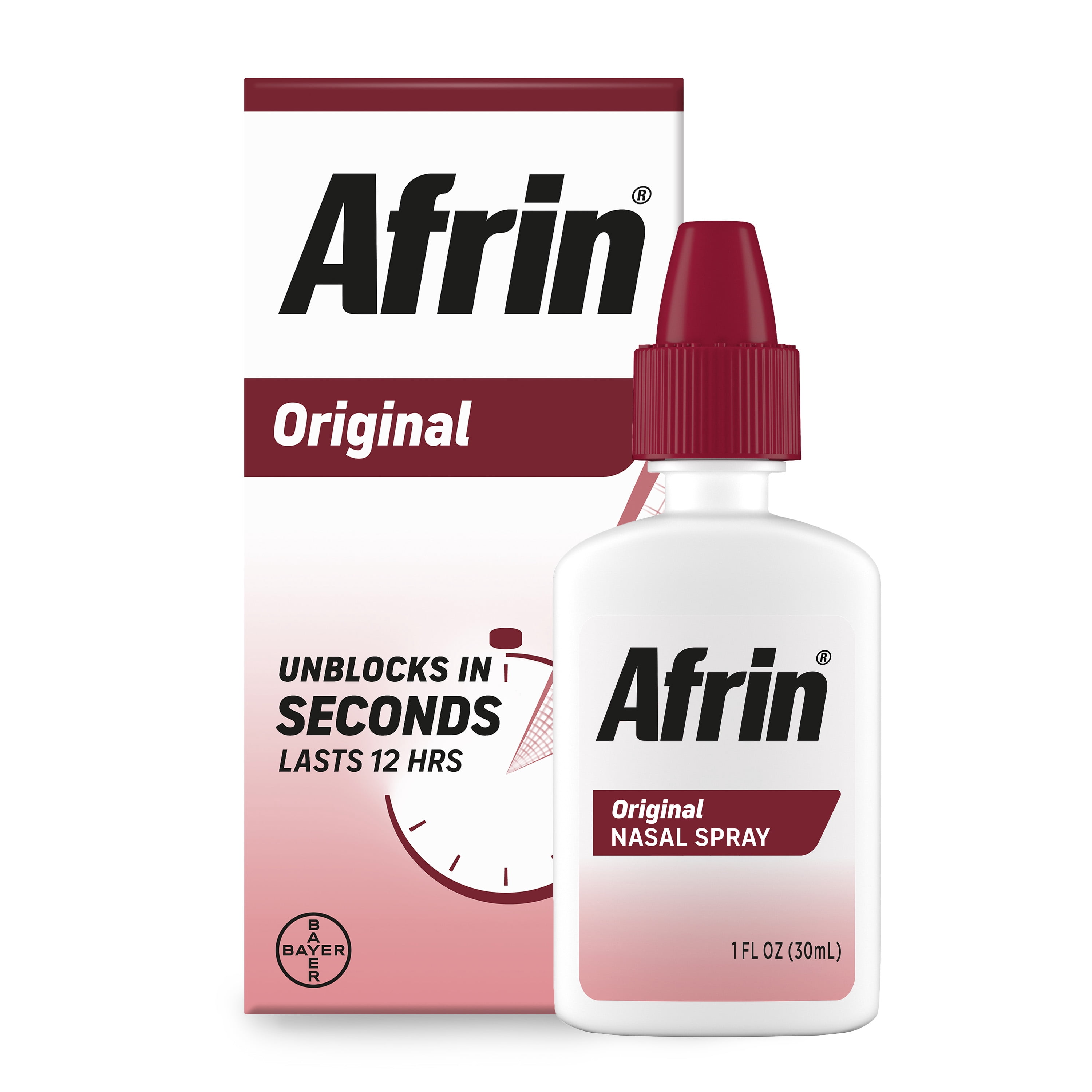 (2 pack) Afrin Original 12 Hour Nasal Congestion Relief Spray - 30 ml