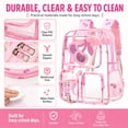 thumbnail image 3 of SANMADROLA Clear Backpack Cherry Heavy Duty Transparent Bookbag Teen Girlish Cute Bag Large Capacity See Through Backpacks Stadium Approved Daypack for Middle School College Sport/Travel, 3 of 10