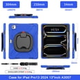 thumbnail image 2 of For iPad Pro 13 inch M5 2025/M4 2024 Case, 360 Rotatable Handle Stand, Shoulder Strap, Drop-Proof Design, Blue, 2 of 7