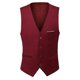 thumbnail image 1 of Chaleco de negocios ajustado con cuello en V de color sólido para hombre, 1 of 3