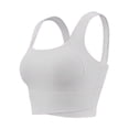 thumbnail image 5 of Arlun Long Line Athletic Bras for Women High Supportive Comfort Wide Shoulder Straps Workout Yoga Bras Square Neck Lightweight Breathable for Running Fitness Grey L, 5 of 5