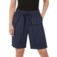 thumbnail image 5 of Summer Shorts for Women with Pockets 100% Cotton Casual Fashionable Cargo Five Quarter Shorts, 5 of 7