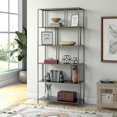 thumbnail image 2 of Henn&Hart 34" Gunmetal Gray Metal Bookcase, 2 of 9