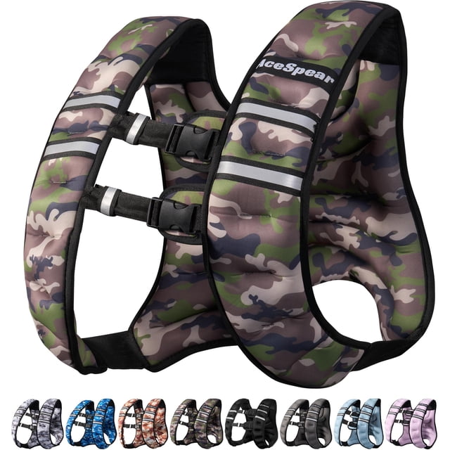 Chaleco lastrado AceSpear 12 lbs reflectante camuflado para fitness