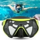 thumbnail image 5 of Gafas de snorkel de silicona para adultos, vidrio templado, visión amplia, equipo de buceo, color amarillo y negro, 5 of 10