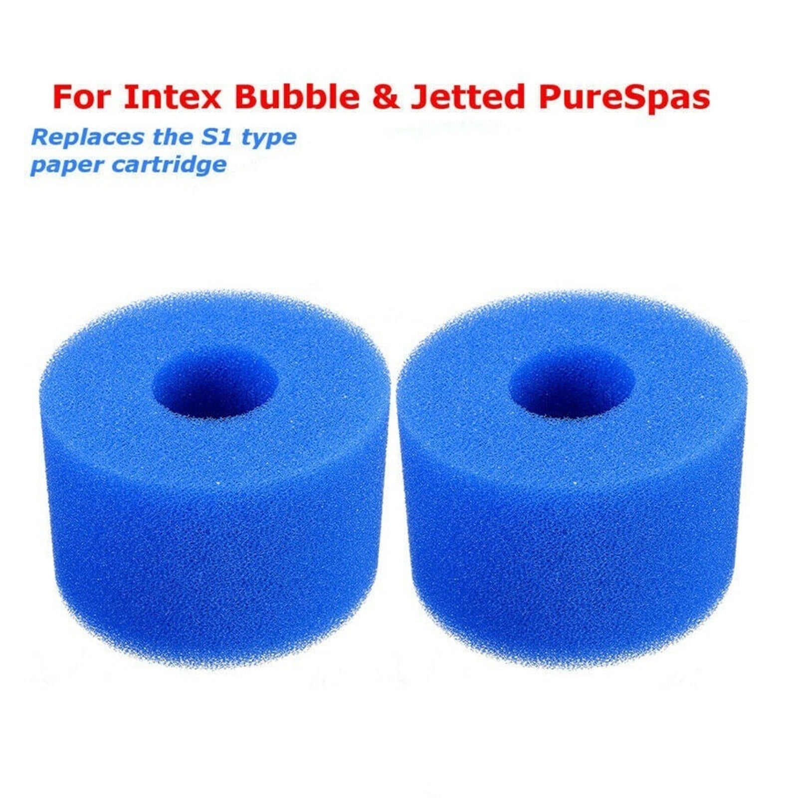 Lesix Swimming Pool Filter Sponge 6Pcs for Pure Spa Reusable Washable Foam Hot Tub Filter Cartridge S1 Type Blue 