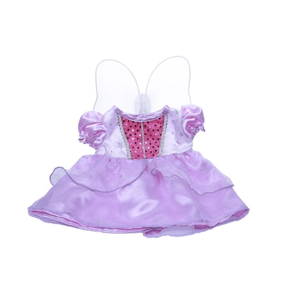 Purple Cinderella Dress with Wings 14"-18" Plush Toy Costume, Dress-Up Play for Stuffed Animals