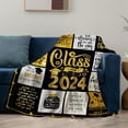 thumbnail image 5 of Graduation Gifts Blanket - 2024 Graduation Gifts for Her Him - Graduation Decorations Class of 2024 Throw 50" X 60" - Graduation Party Supplies Favors - High School College Graduation Gifts, 5 of 5