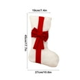 thumbnail image 3 of Anhility Large Christmas Stockings Soft Flocked Fabric Christmas Stockings with Bow Hanging Decorations for Fireplace Holiday Party Wall Mantle Christmas Tree, 17.72x10.63in, 3 of 6