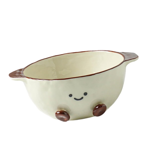 Ensaladera de cerámica, recipiente para alimentos, versátil, decorativa, redonda, sencilla, para servir. Tazón de 480 ml