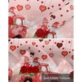 thumbnail image 6 of Valentine's Red Truck Linen Curtain Valance for Bedroom/Bathroom/Kitchen/Office/Living/Dining Room Windows,Romantic Gnomes Love Rose Rod Pocket Topper Drapes Decorative Cafe Drapery Panel 42x18, 6 of 6