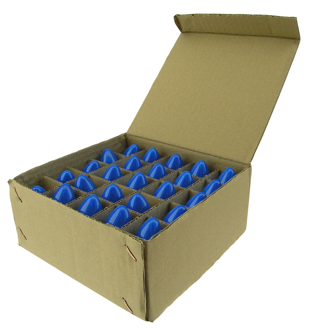 **25 Pack** 7 Watt C9 Ceramic Blue Incandescent Light Bulb, Intermediate Base