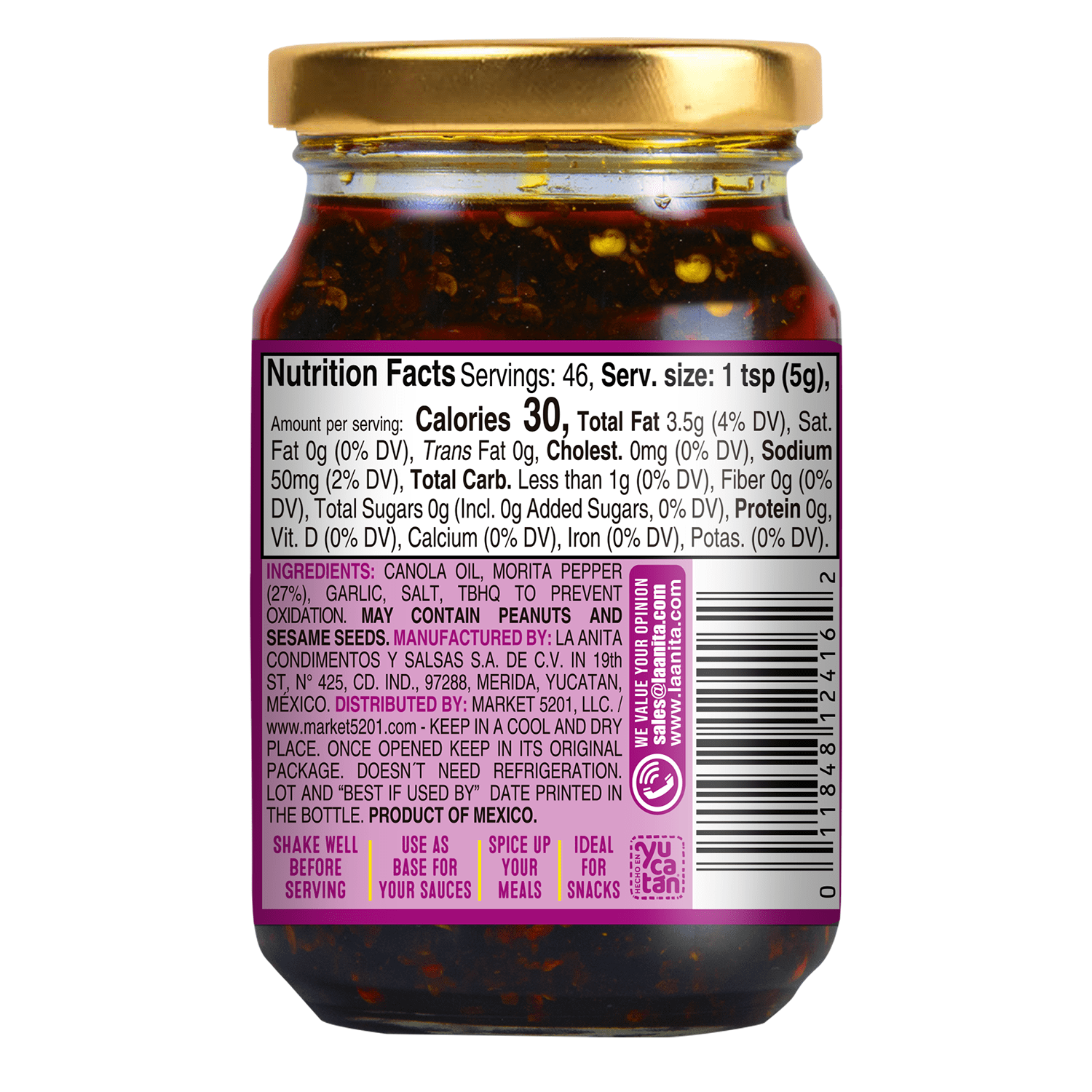 La Anita Salsa Macha with Morita Pepper, 8.1oz