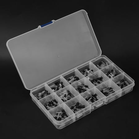 

ESTINK Transistor Assorted Kit Transistors Assorted Assortment Box Kit Durable For S9012 S9013 S9014 S8050 S8550 2N3904 2N3906 Bc327