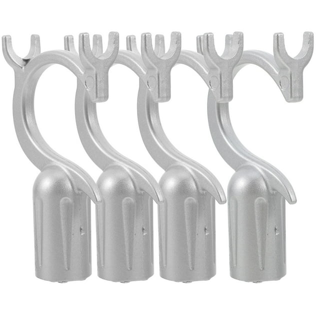 4pcs Utility Hook Head Telescopic Rod Pole Head Aluminum Alloy Reach Pole Head Replacement Windows Blinds Hangers Wardrobes Closet Rods Head