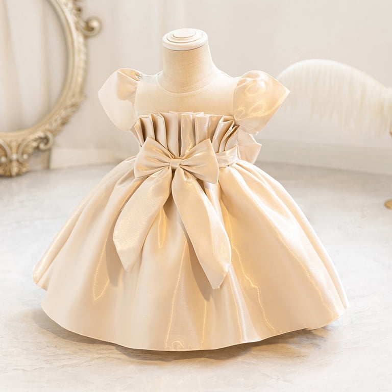 Fshinging Girls Summer Dresses Bowknot Wedding Bridesmaid Birthday Party  Pageant Baptism Princess Sun Dress Size 18-24 Months - Walmart.com