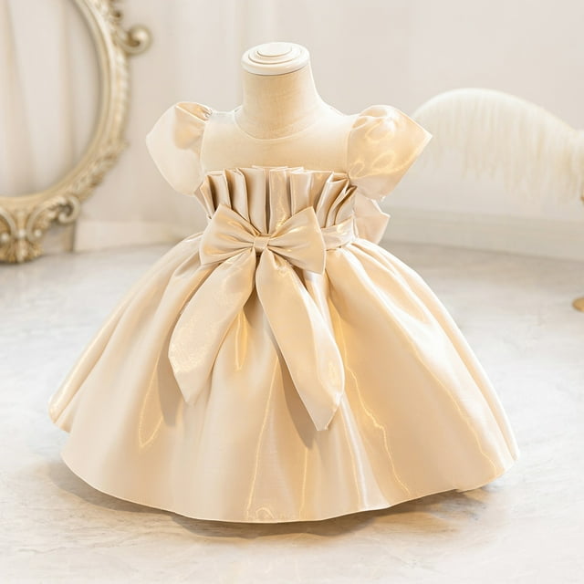 Robes pour Filles Formelles à Manches Bouffantes Robe de Bal pour Filles Robe en Tulle Robes pour Préadolescentes pour Filles 18-24 Mois