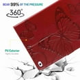 thumbnail image 4 of Dteck Wallet Case For Samsung Galaxy Tab A 8.0 Inch 2019 (SM-P200/P205), Premium Leather Embossed Butterfly Pattern Folding Flip Stand Cover, red, 4 of 4
