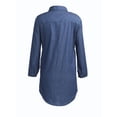 thumbnail image 5 of Jxzom Womens Denim Shirt Dress, Long Sleeve Denim Blouse Dress Button Down Casual Loose Jeans Tops with Pockets, 5 of 6