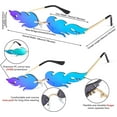 thumbnail image 4 of FEISEDY Fire Flame Sunglasses for Women Mirror Rimless Fire Shaped Novelty Sunglasses B2839, 4 of 14